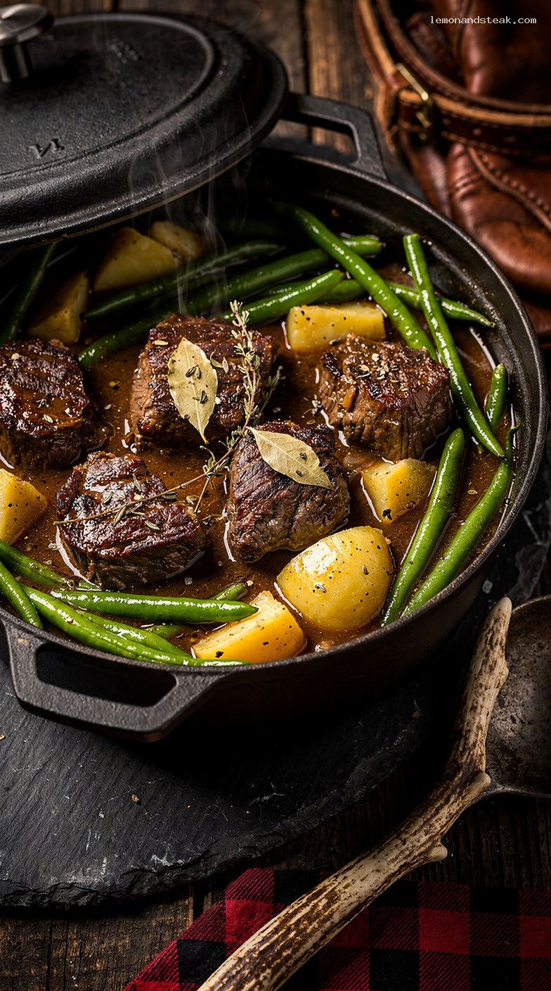 Beef and Green Bean Stew with Potatoes and Herbs