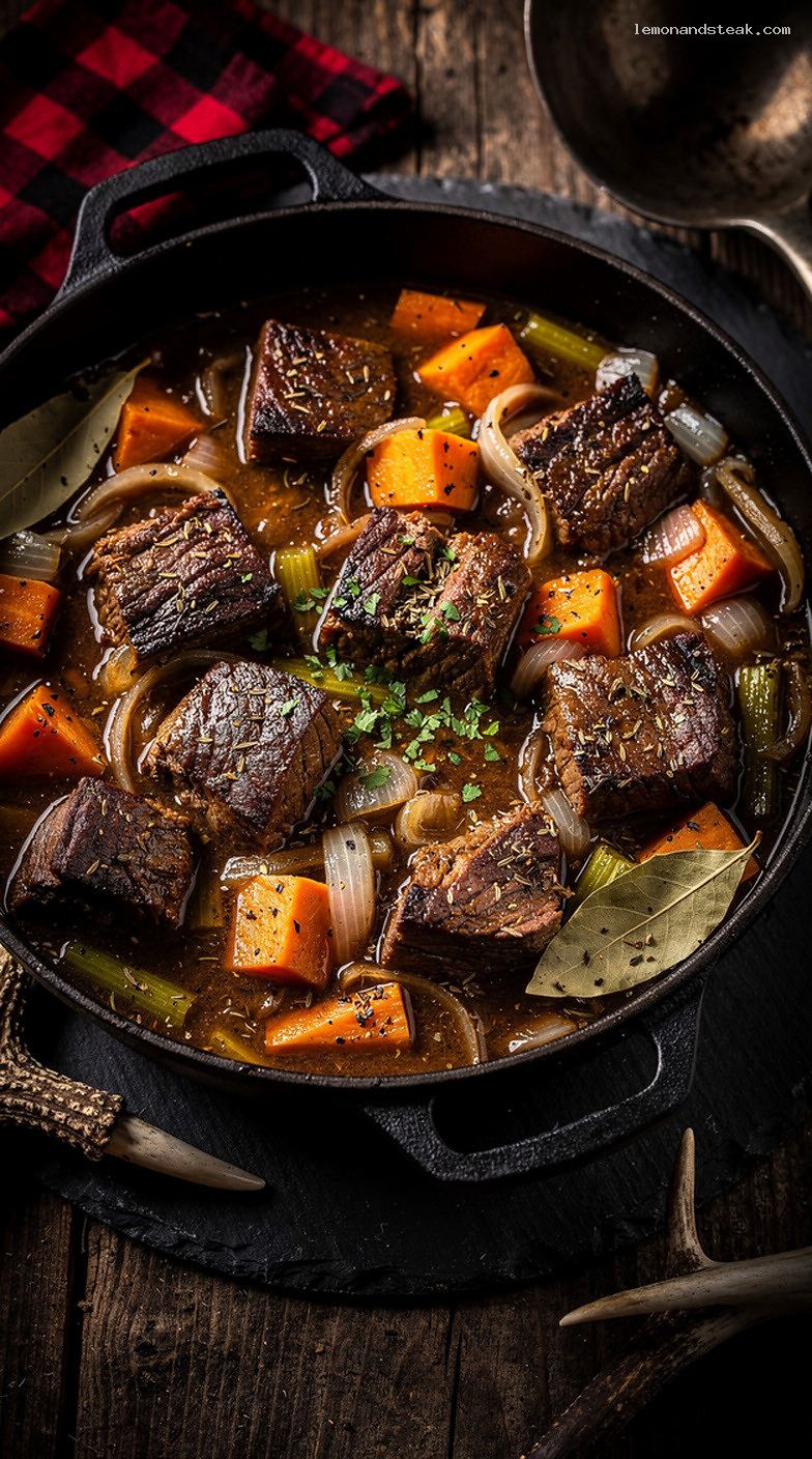 Beef and Sweet Potato Stew with Warm Herbs