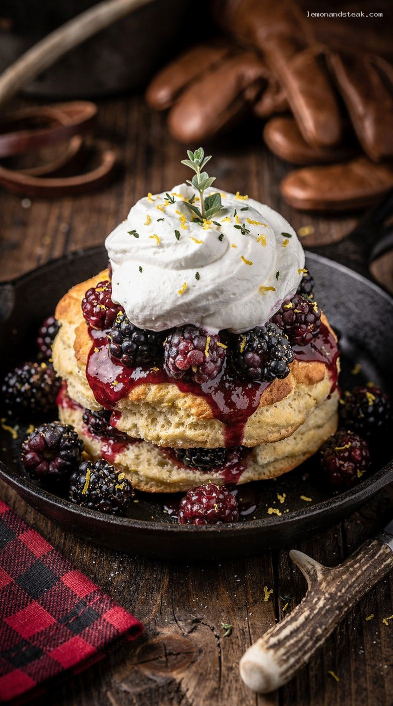 Blackberry Lemon Thyme Shortcake with Thyme Whipped Cream