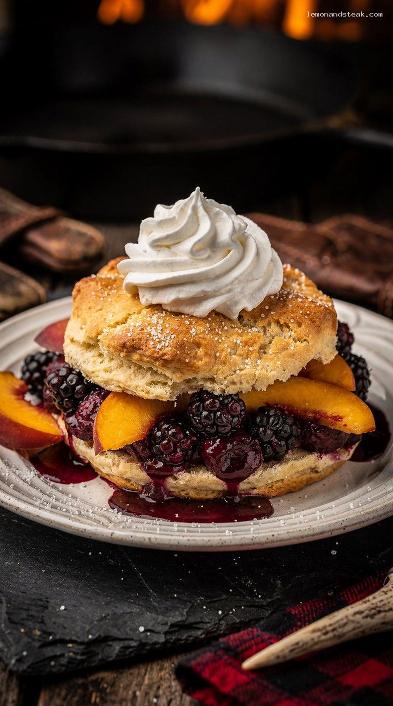 Blackberry Peach Shortcake With Vanilla Whipped Cream