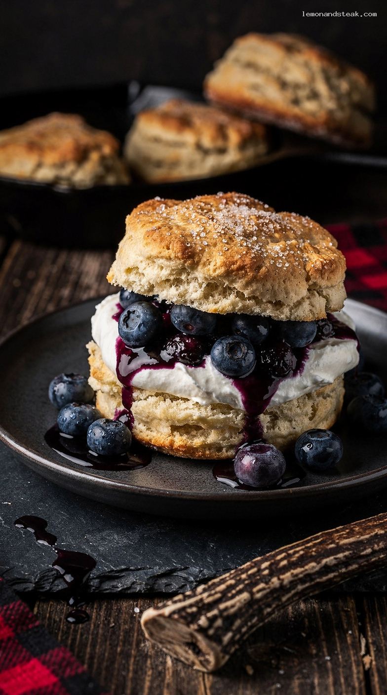 Blueberry Buttermilk Shortcake With Biscuits and Whipped Cream