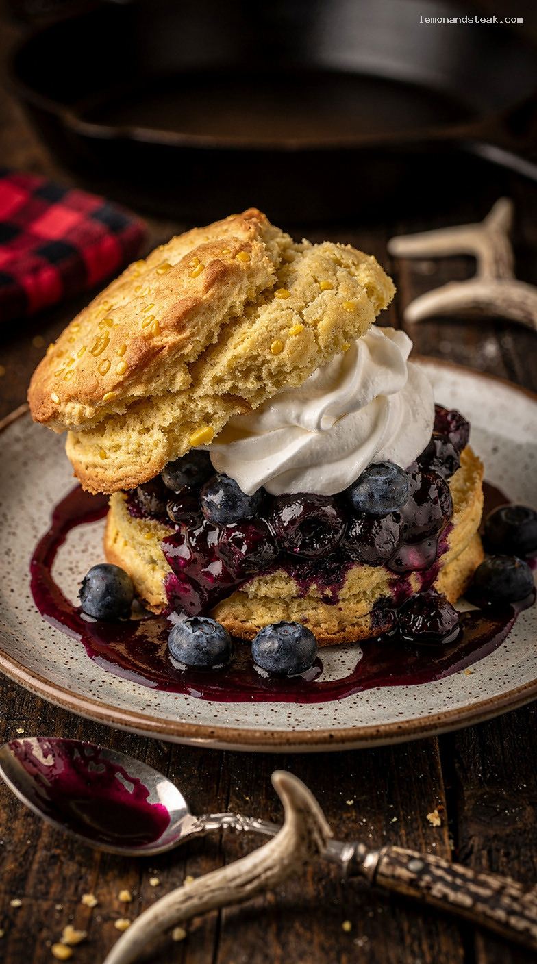 Blueberry Corn Biscuit Shortcakes With Whipped Cream