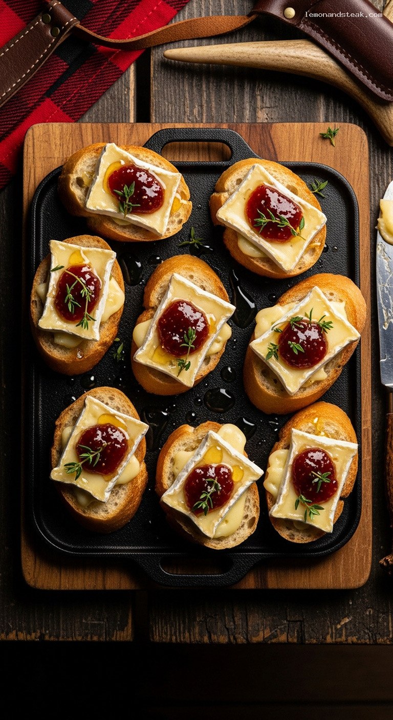 Brie and Jam Crostini Bites