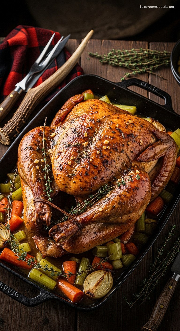 Brothy Roasted Turkey With Thyme and Browned Garlic Butter