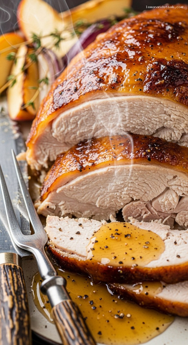 Brown Butter Apple Cider Roast Turkey – Closeup