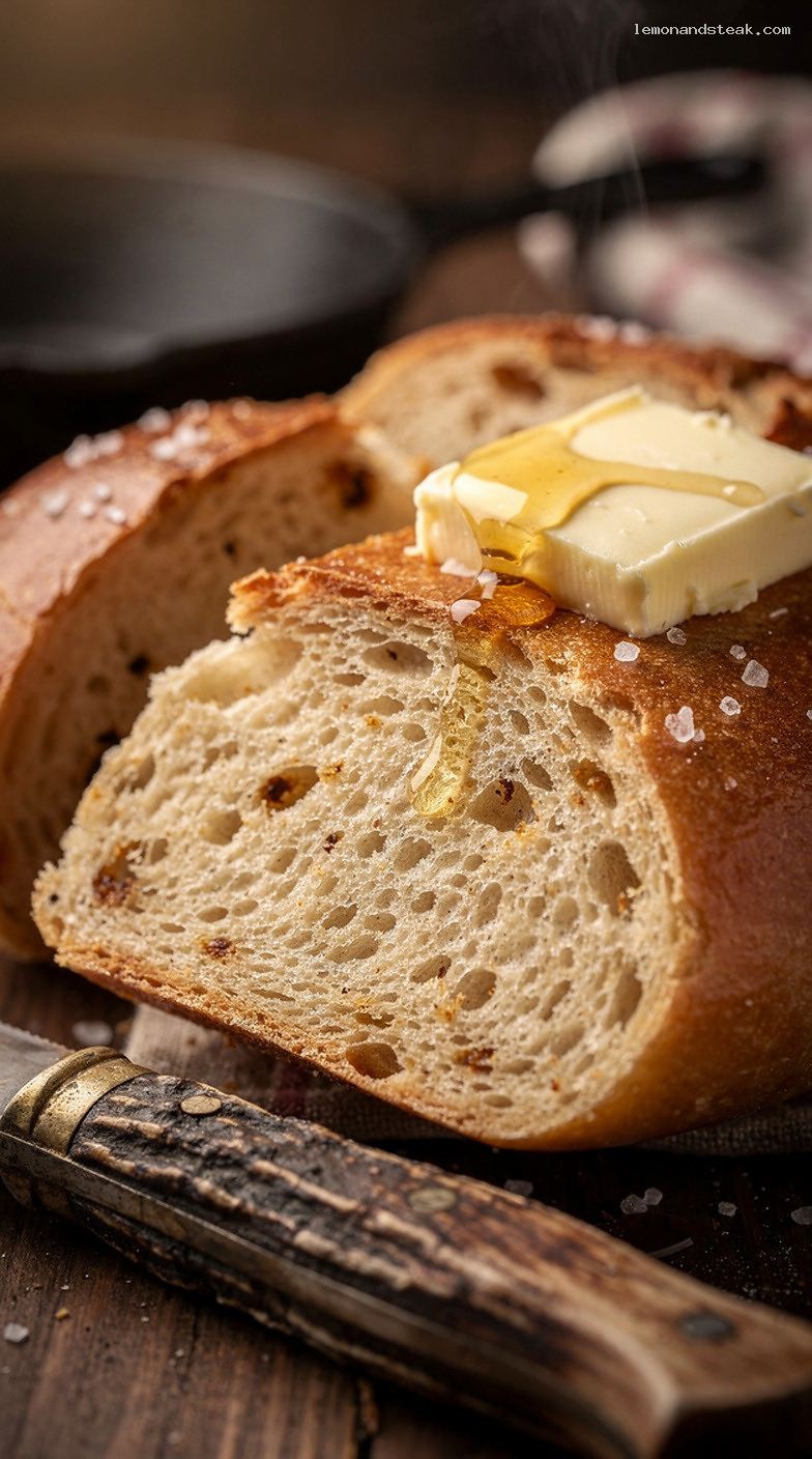 Brown Butter Bread Loaf With Nutty Aroma and Tender Crumb – Closeup