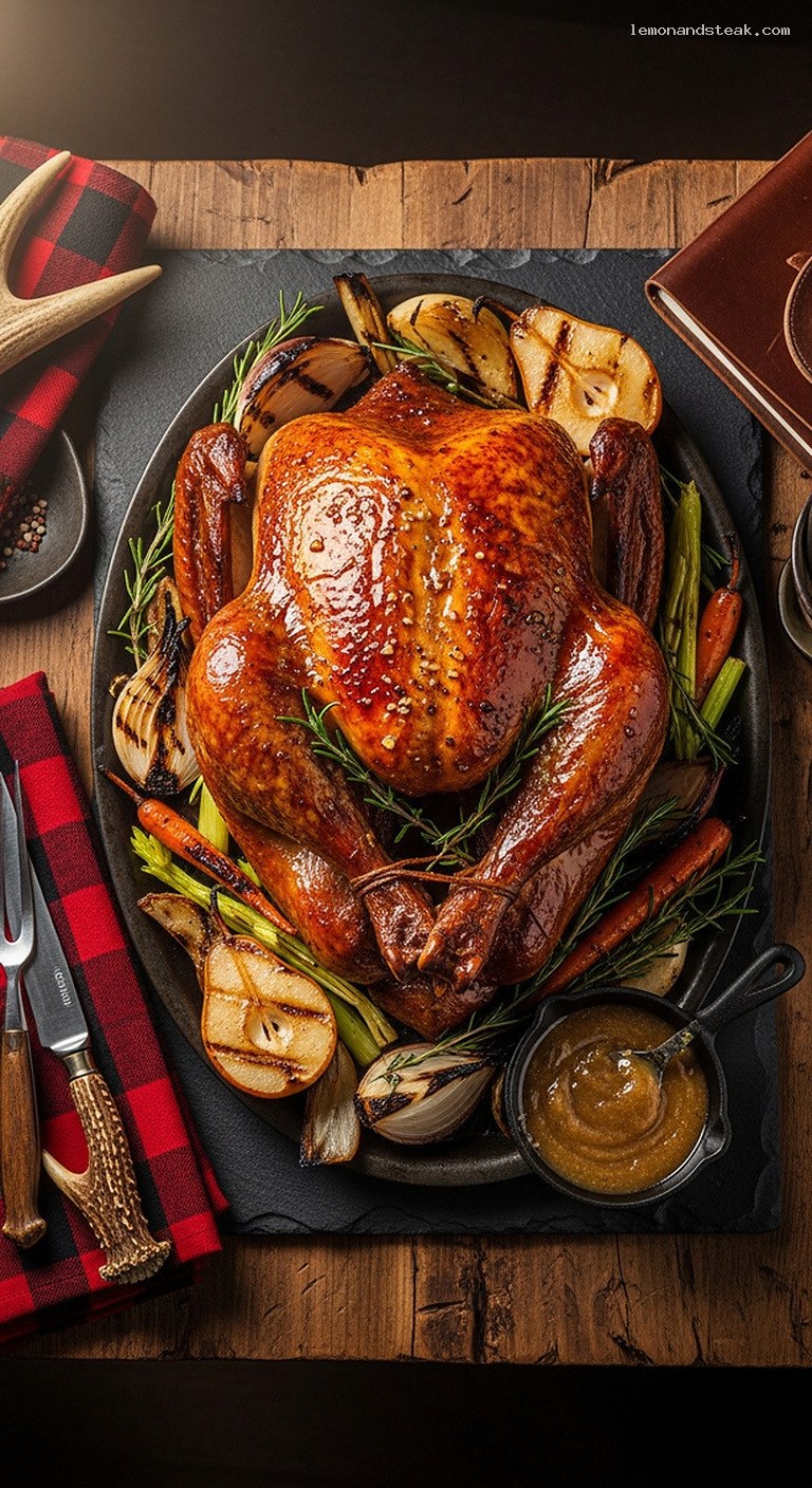Brown Butter Turkey with Caramelized Pear Glaze