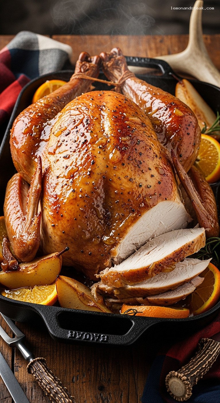Butter-Basted Turkey with Spiced Pear Glaze