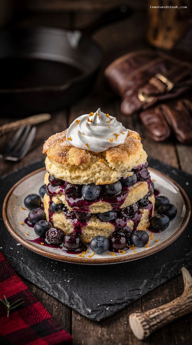 Buttermilk Blueberry Shortcake With Orange Peel Syrup