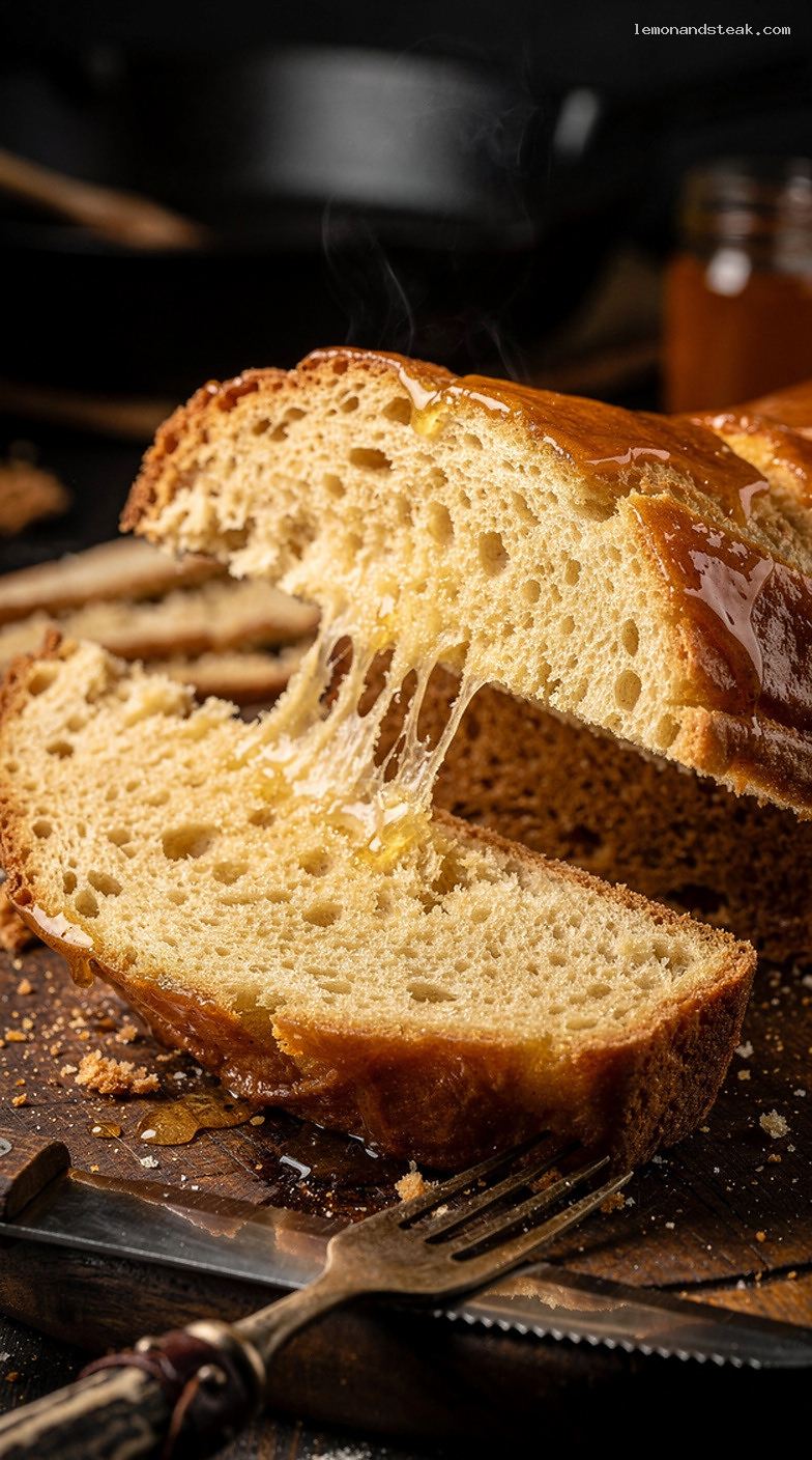 Buttermilk Honey Yeast Bread with Soft Tender Crumb – Closeup