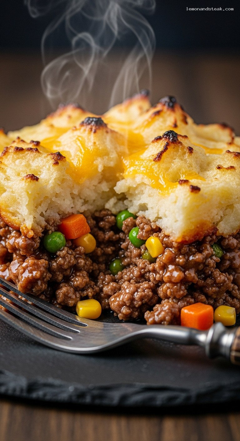 Campfire Dutch Oven Shepherd’s Pie With Crispy Topping – Closeup