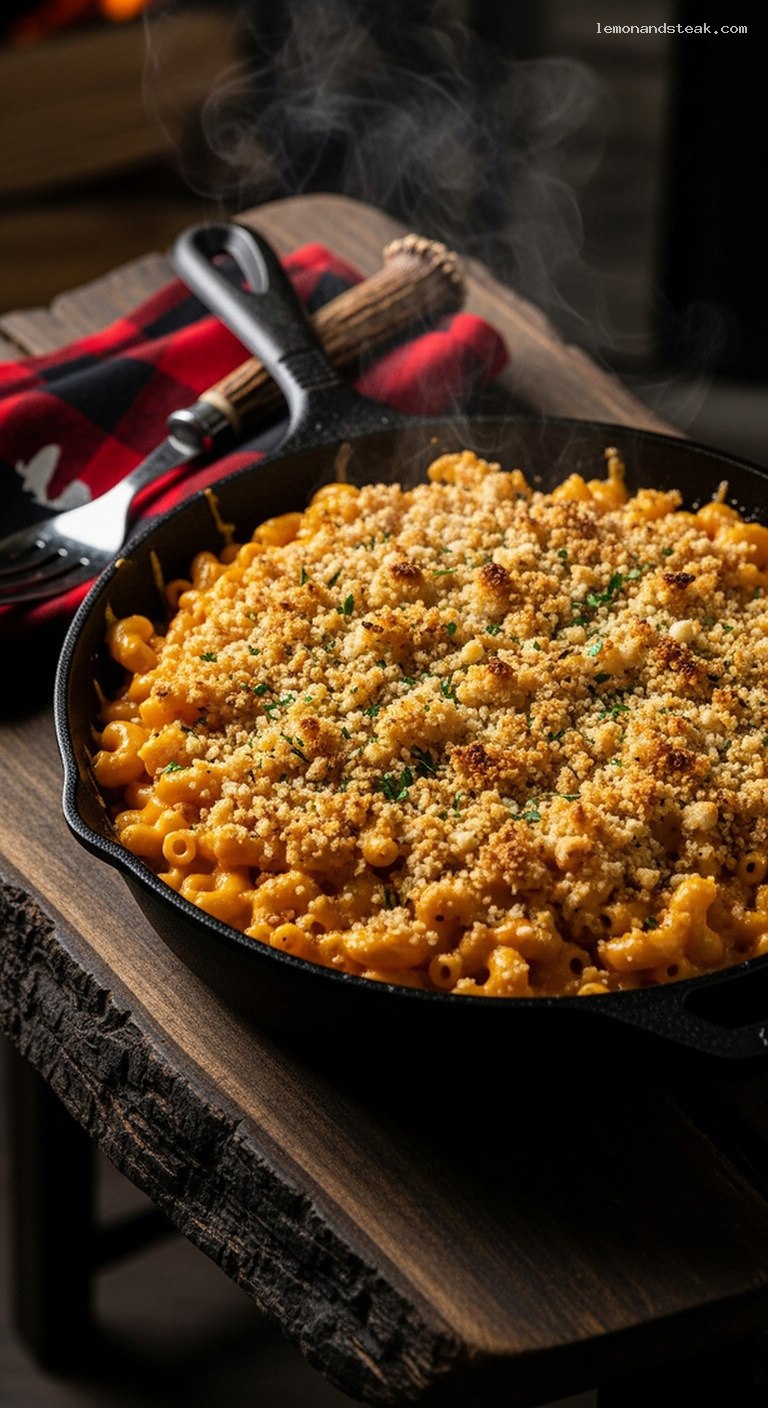 Campfire Skillet Mac and Cheese with Crispy Breadcrumb Topping