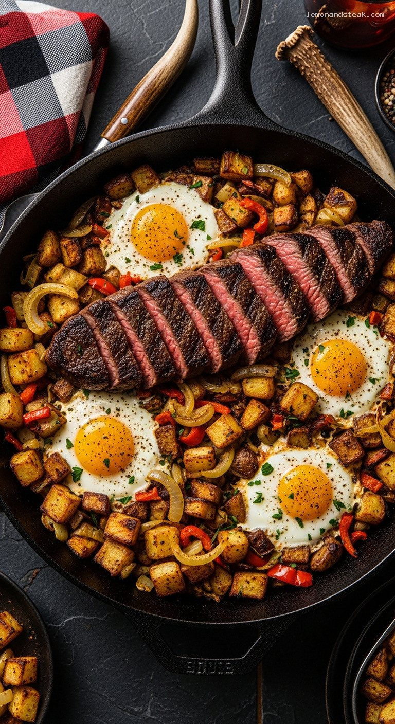 Campfire Steak and Egg Skillet With Crispy Potatoes