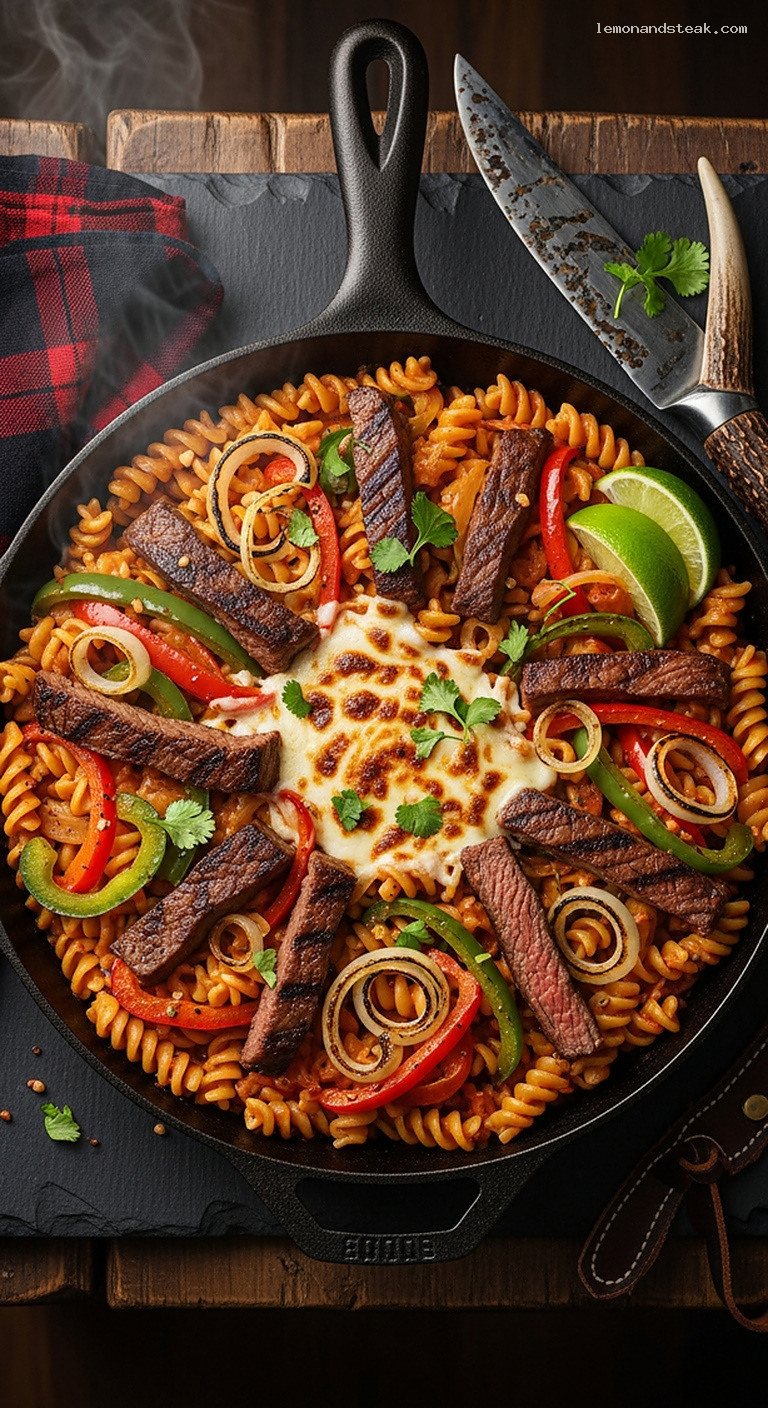 Cast-Iron Beef Fajita Pasta With Smoky Peppers and Onions