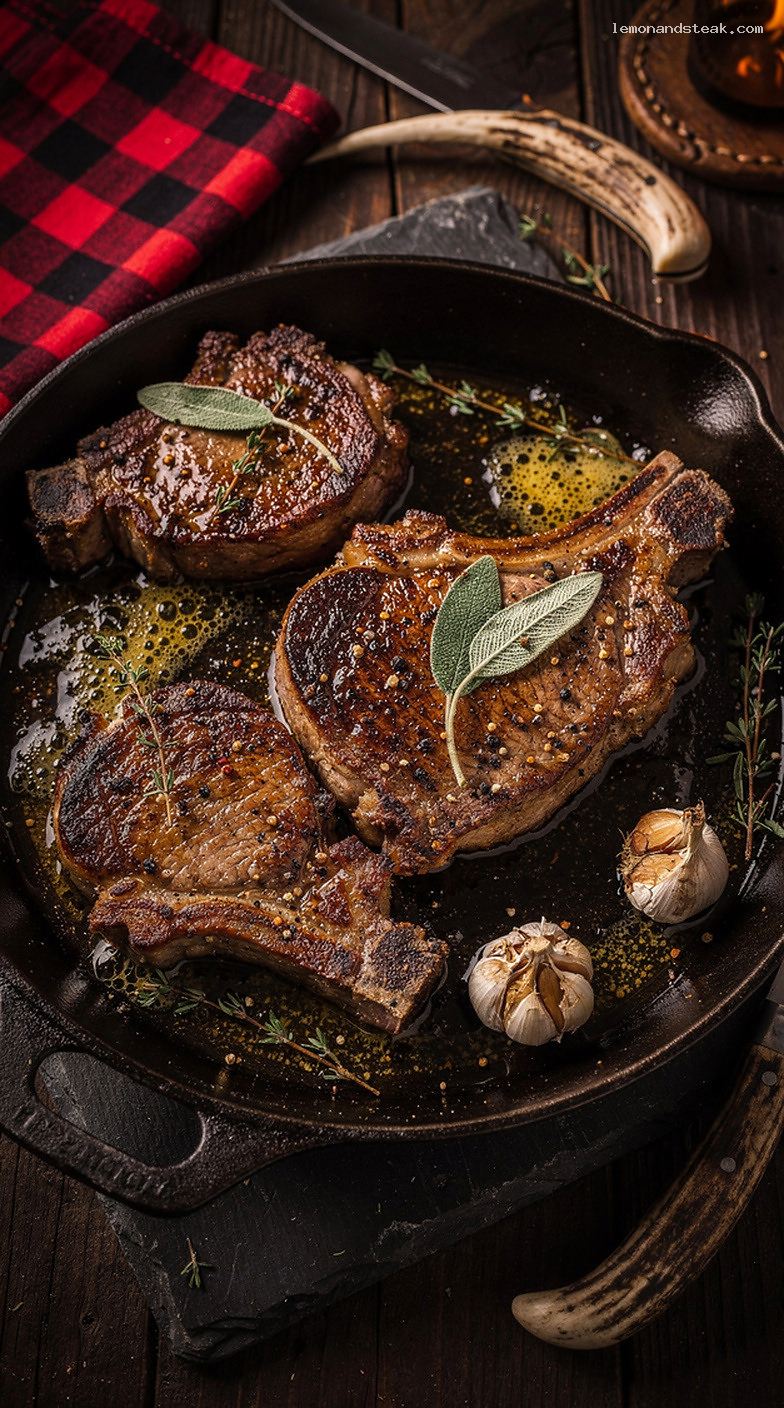Cast-Iron Herb Butter Pork Chops with Sage and Thyme