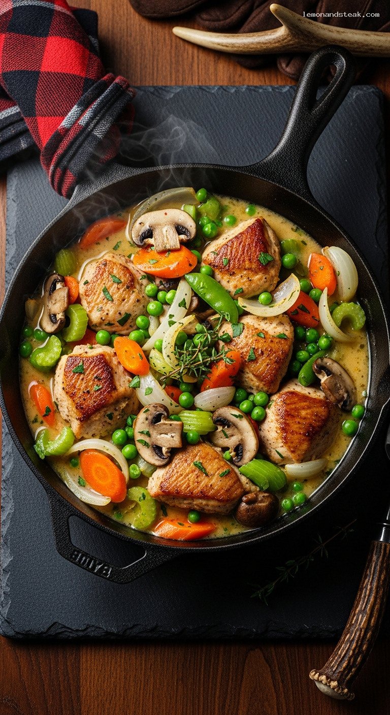 Cast-Iron Turkey and Veggie Skillet With Herb Gravy