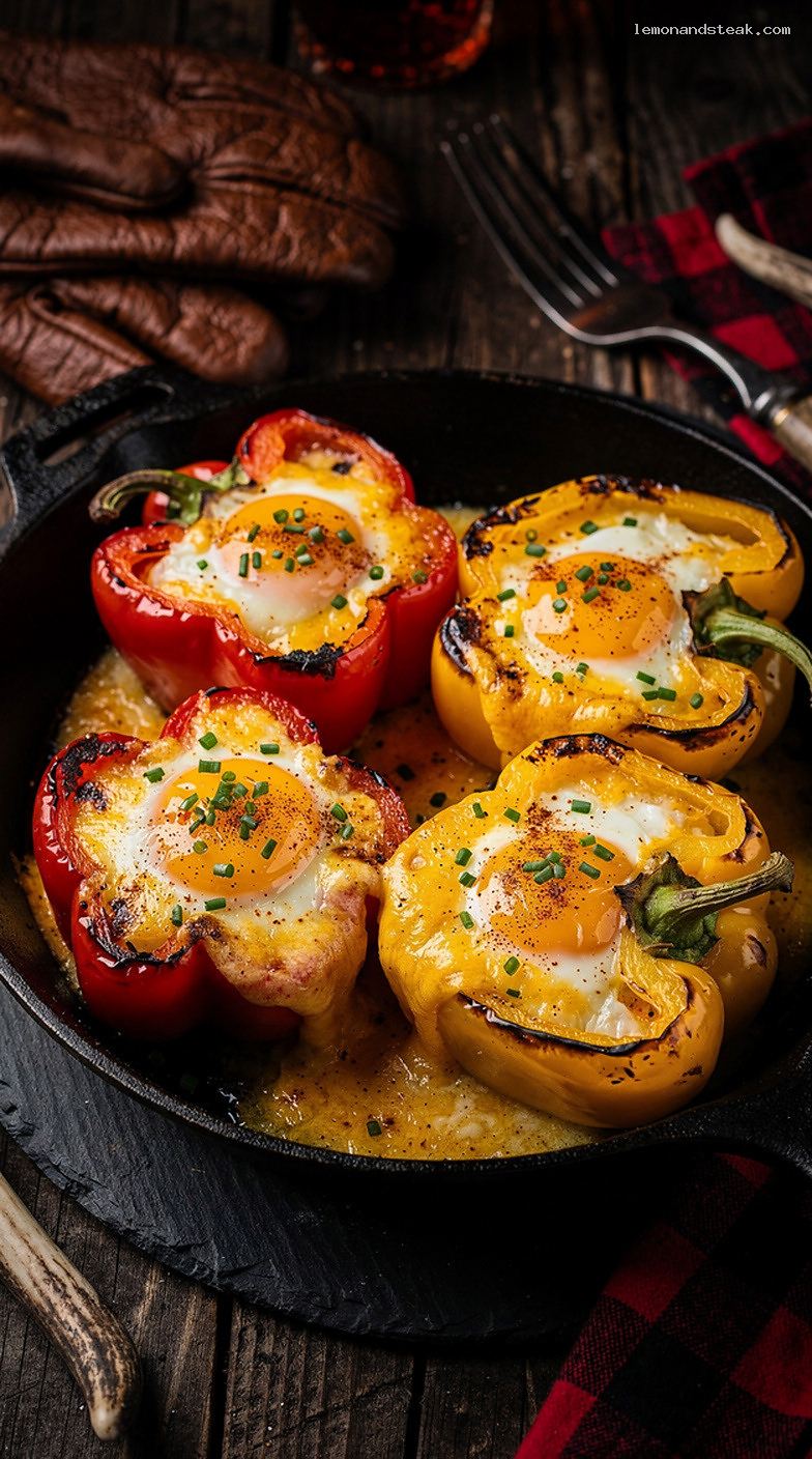 Cheesy Egg-Stuffed Bell Peppers Baked in the Oven