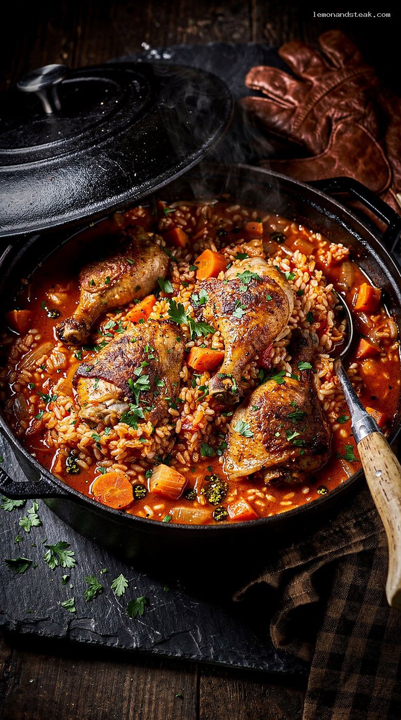 Chicken and Tomato Rice Stew with Herbs