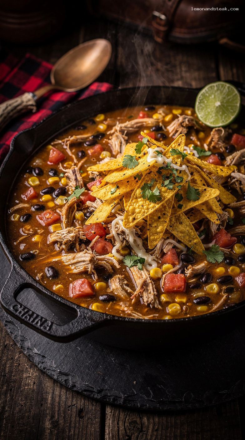 Chicken Tortilla Stew With Beans, Corn, and Tomatoes