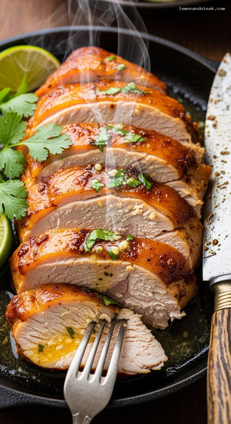 Chili-Lime Roast Turkey with Cilantro Butter – Closeup