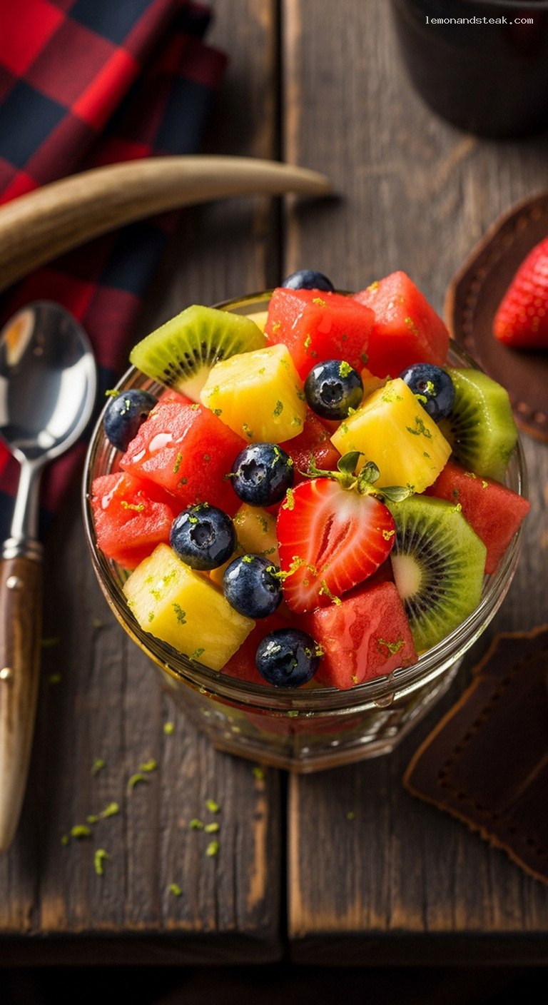 Chilled Fruit and Mint Cups with Honey-Lime Drizzle