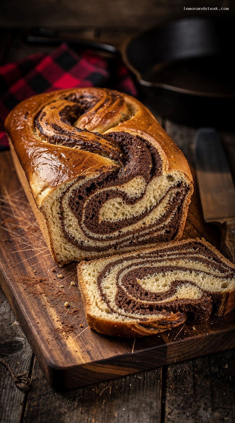 Chocolate Marble Bread With Vanilla and Chocolate Swirls