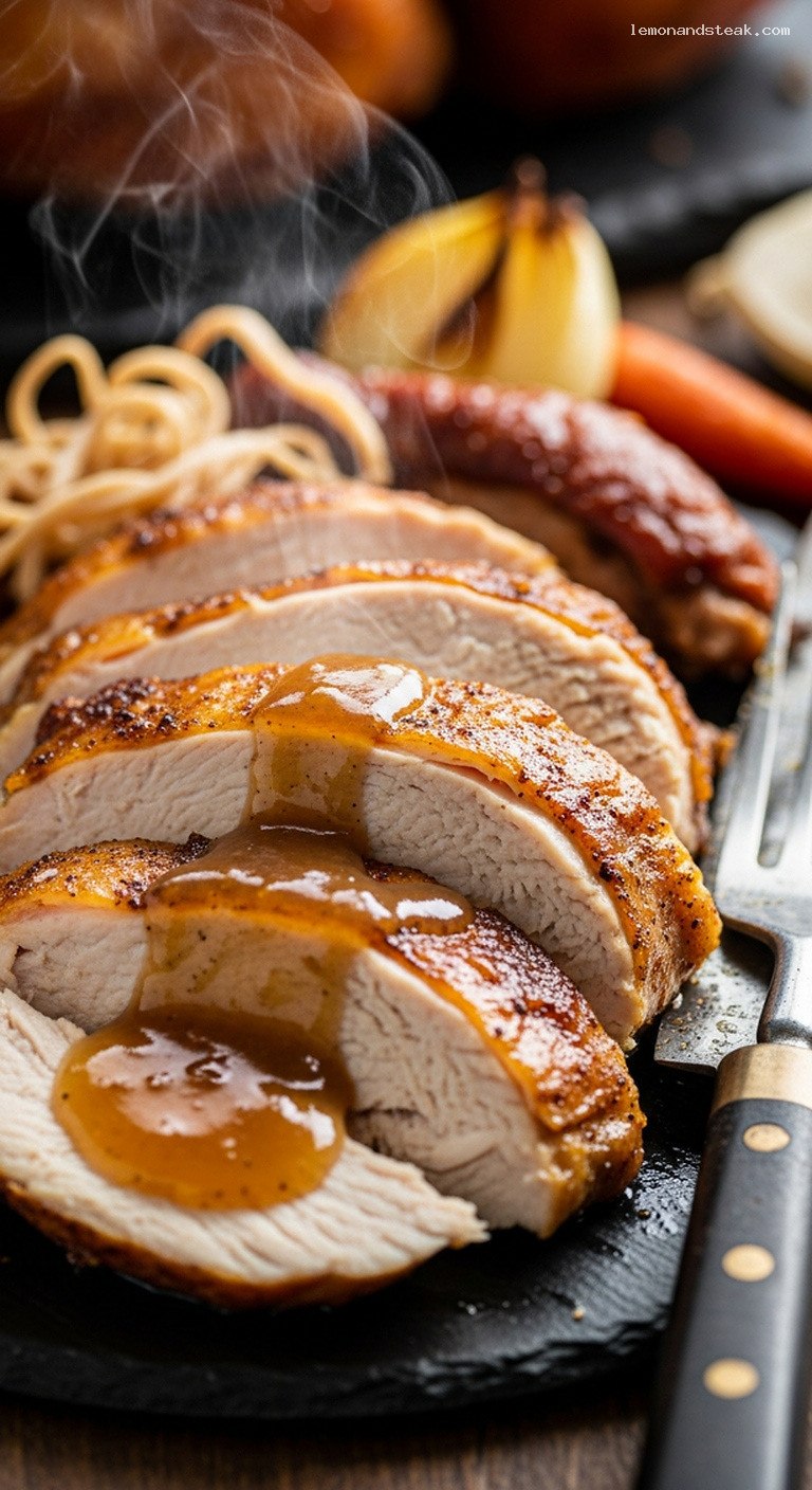 Cider-Brined Roast Turkey With Warm Fall Spices – Closeup