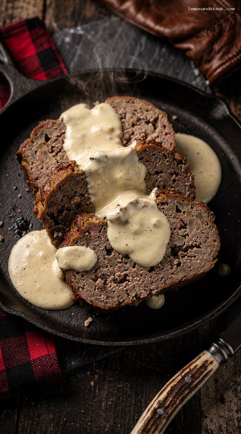Classic Beef Meatloaf with Creamy Milk Gravy