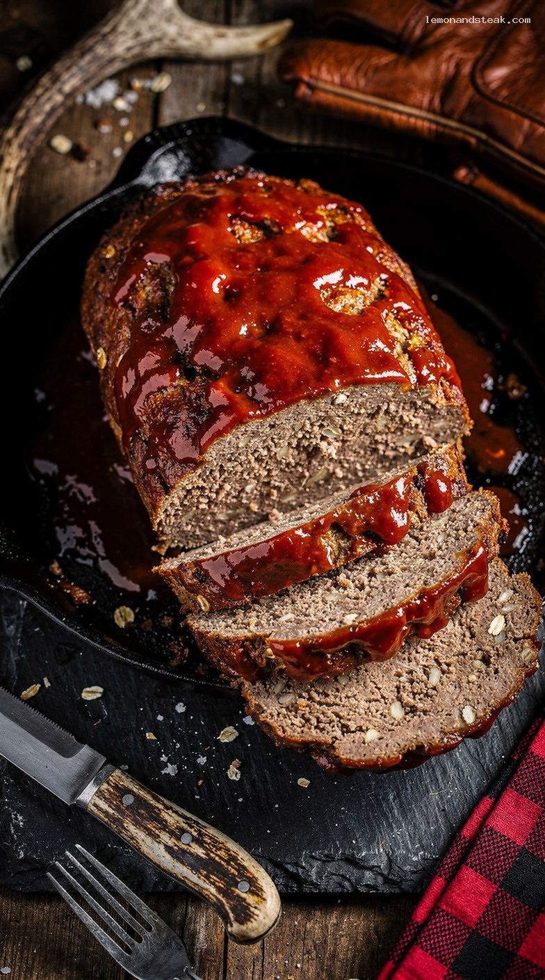 Classic Beef Meatloaf With Savory Oat Panade and Tomato Topping