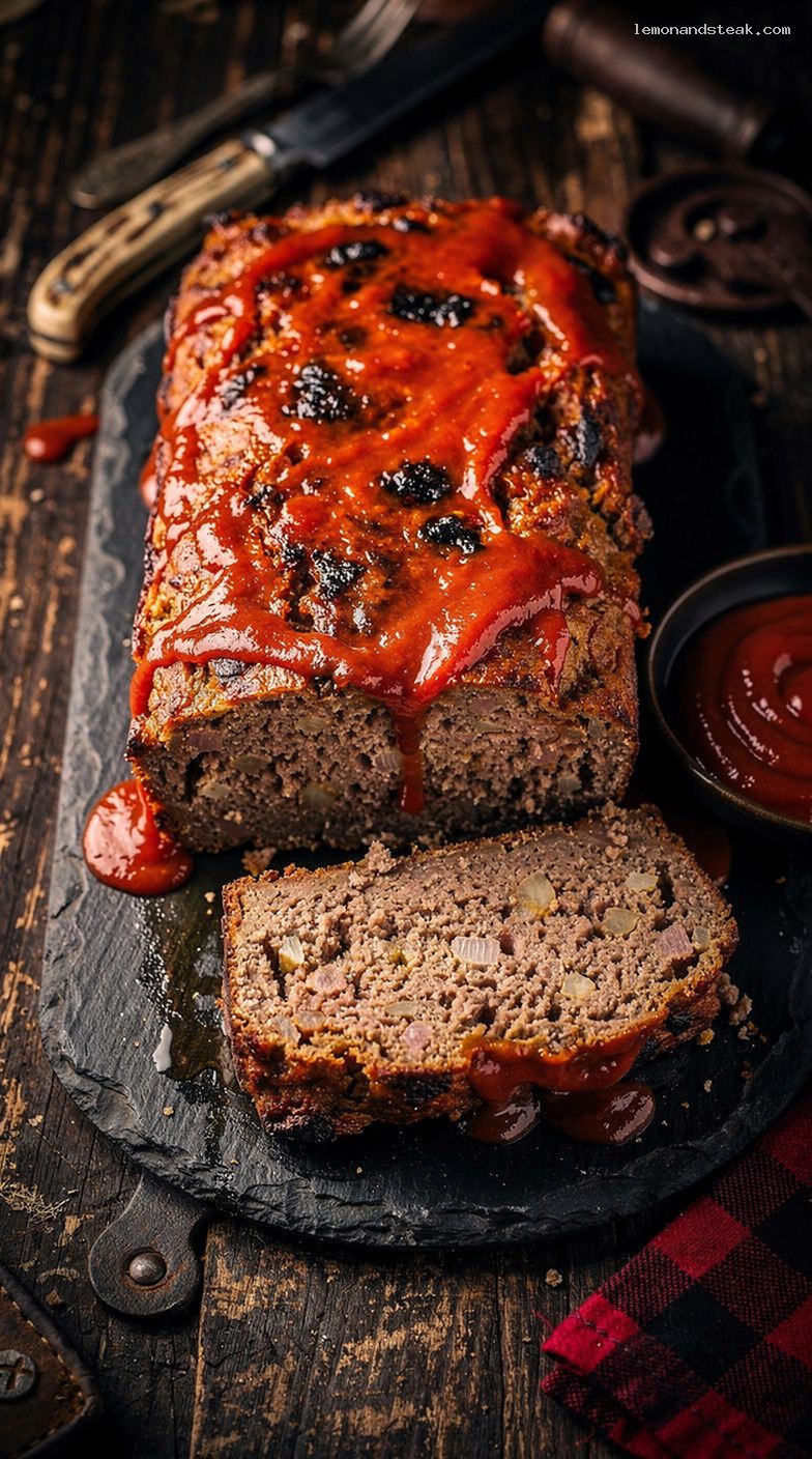 Classic Beef Meatloaf with Sweet-Tangy Vinegar Tomato Glaze