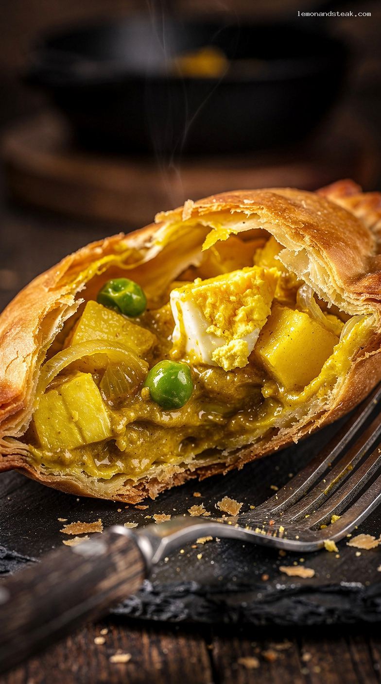 Classic Egg Curry Puff Filling With Potatoes and Spices – Closeup