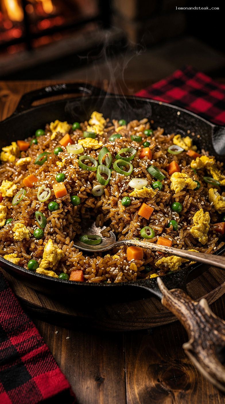 Classic Egg Fried Rice With Soy Sauce and Vegetables