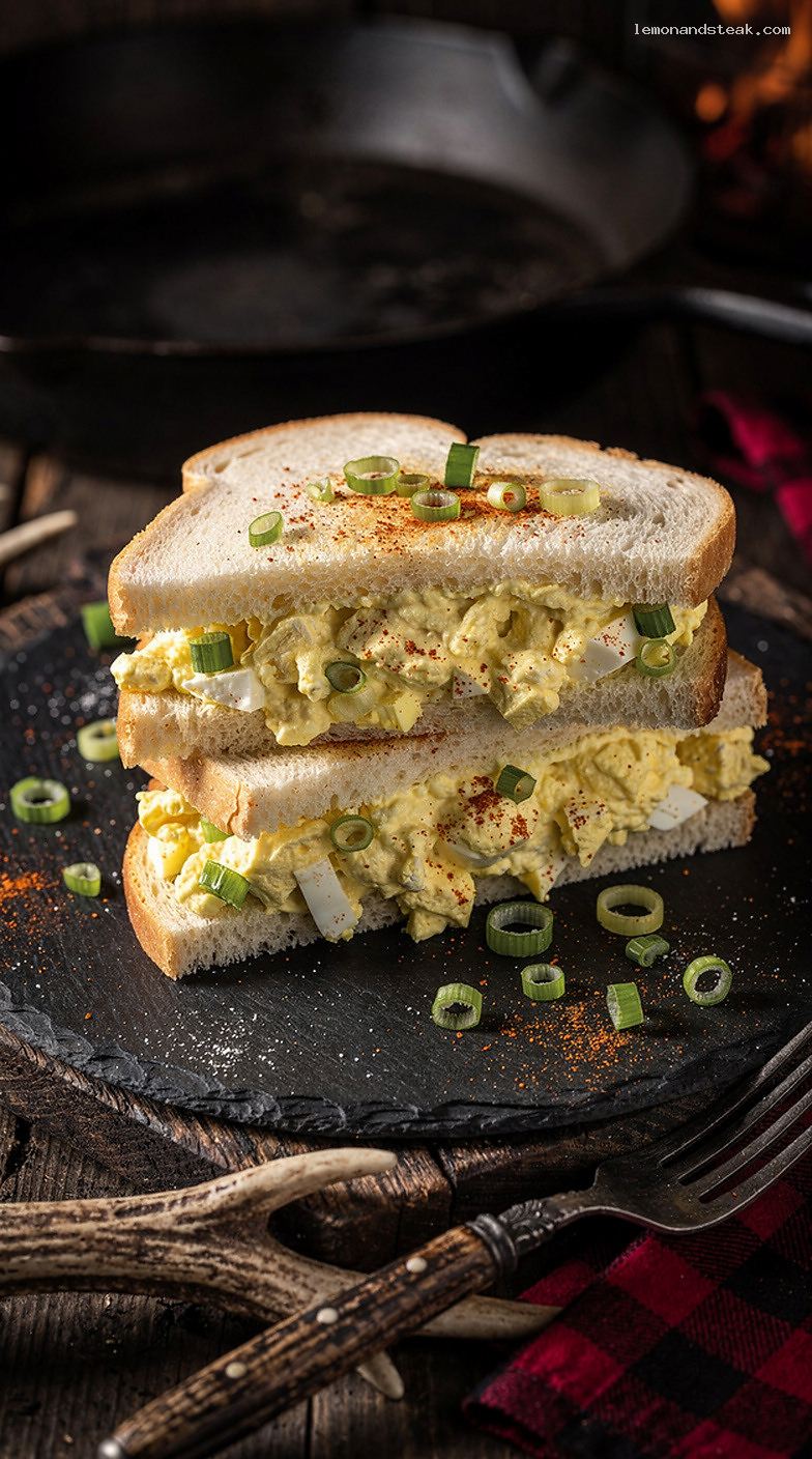 Classic Egg Salad Sandwich with Celery and Green Onion