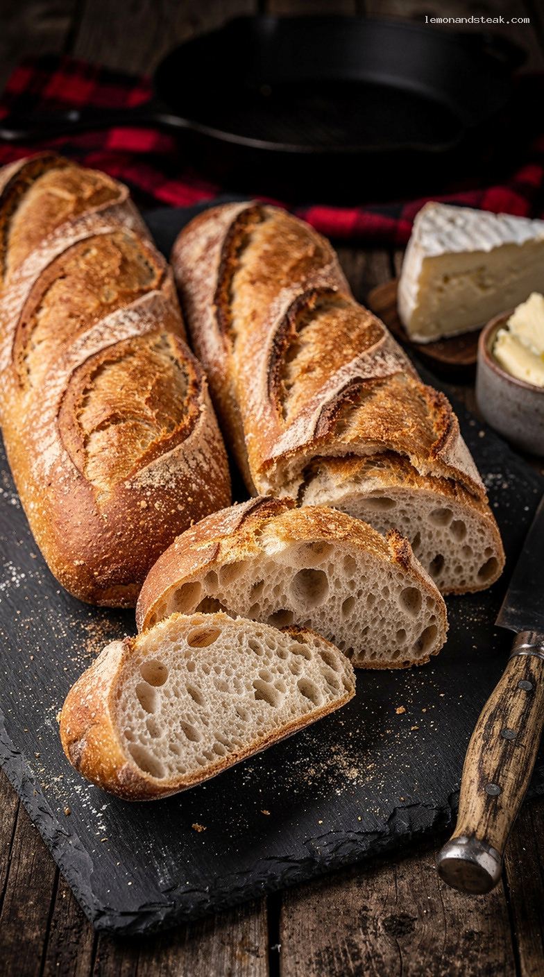 Classic French Baguette-Style Bread With Crispy Crust