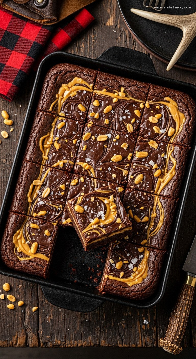 Classic Salted Peanut Butter Swirl Brownies