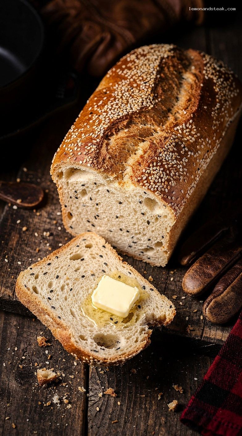 Classic Sesame Seed Yeast Bread Loaf