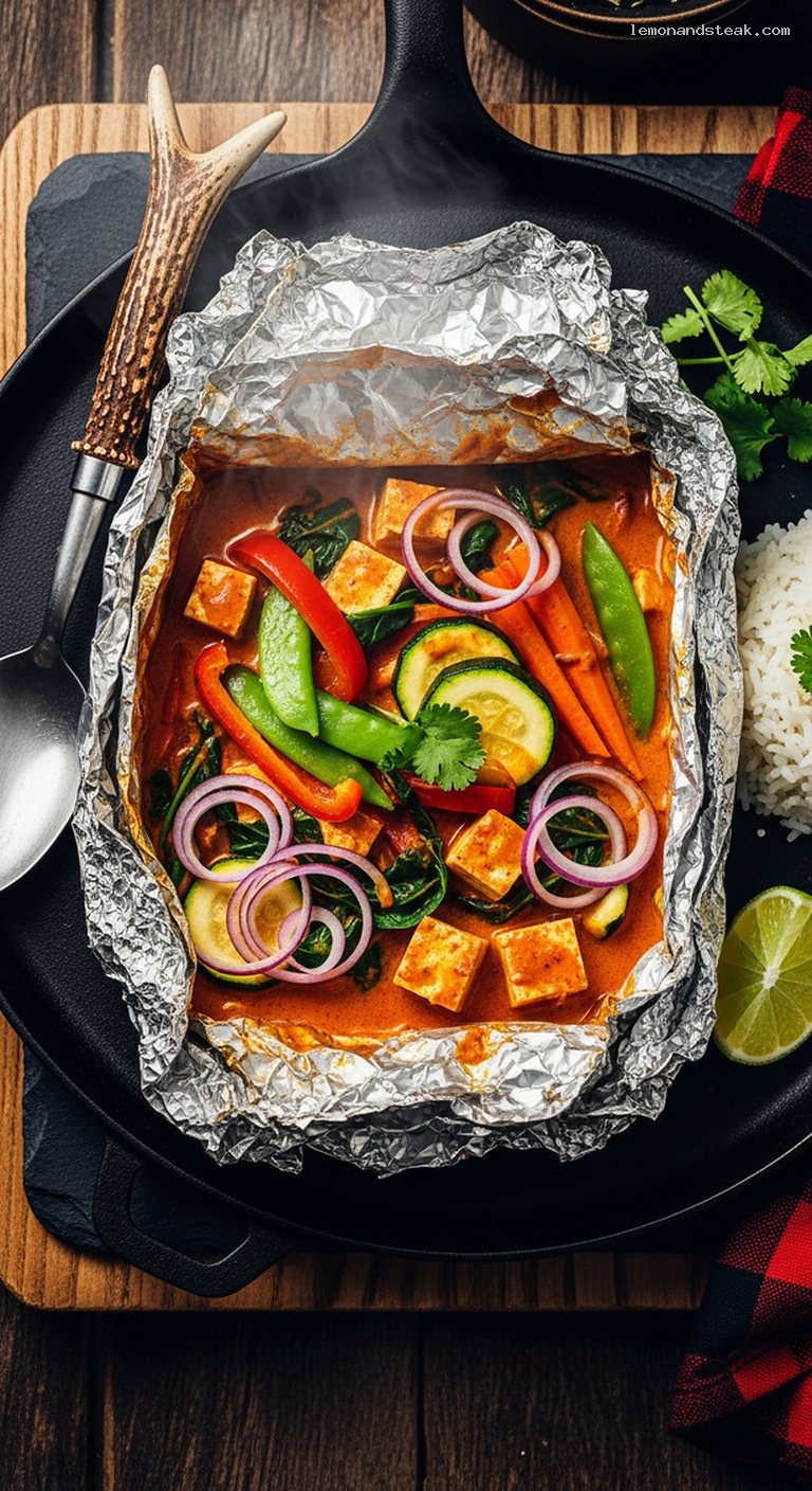 Coconut Curry Tofu and Vegetable Foil Packets