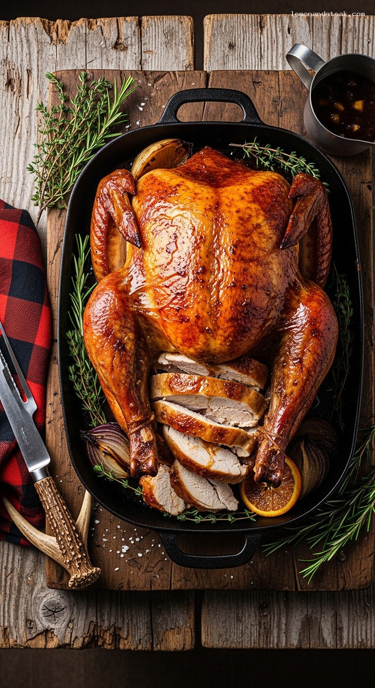 Cola-Butter Basted Roast Turkey with Caramelized Skin