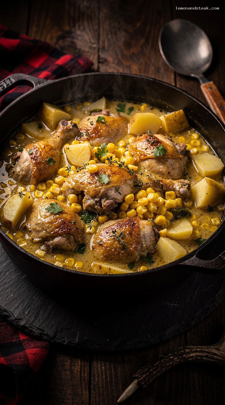 Comforting Chicken and Corn Stew With Potatoes and Herbs