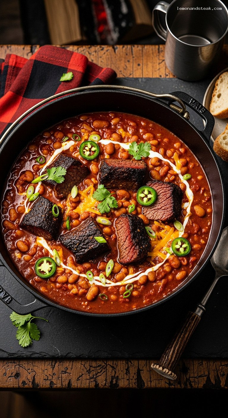 Cowboy-Style Beans and Brisket Pot (Campfire or Home Version)