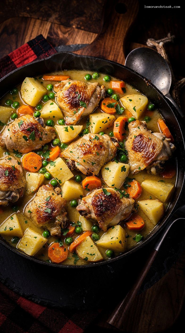 Cozy Chicken and Vegetable Stew with Herbs and Potatoes