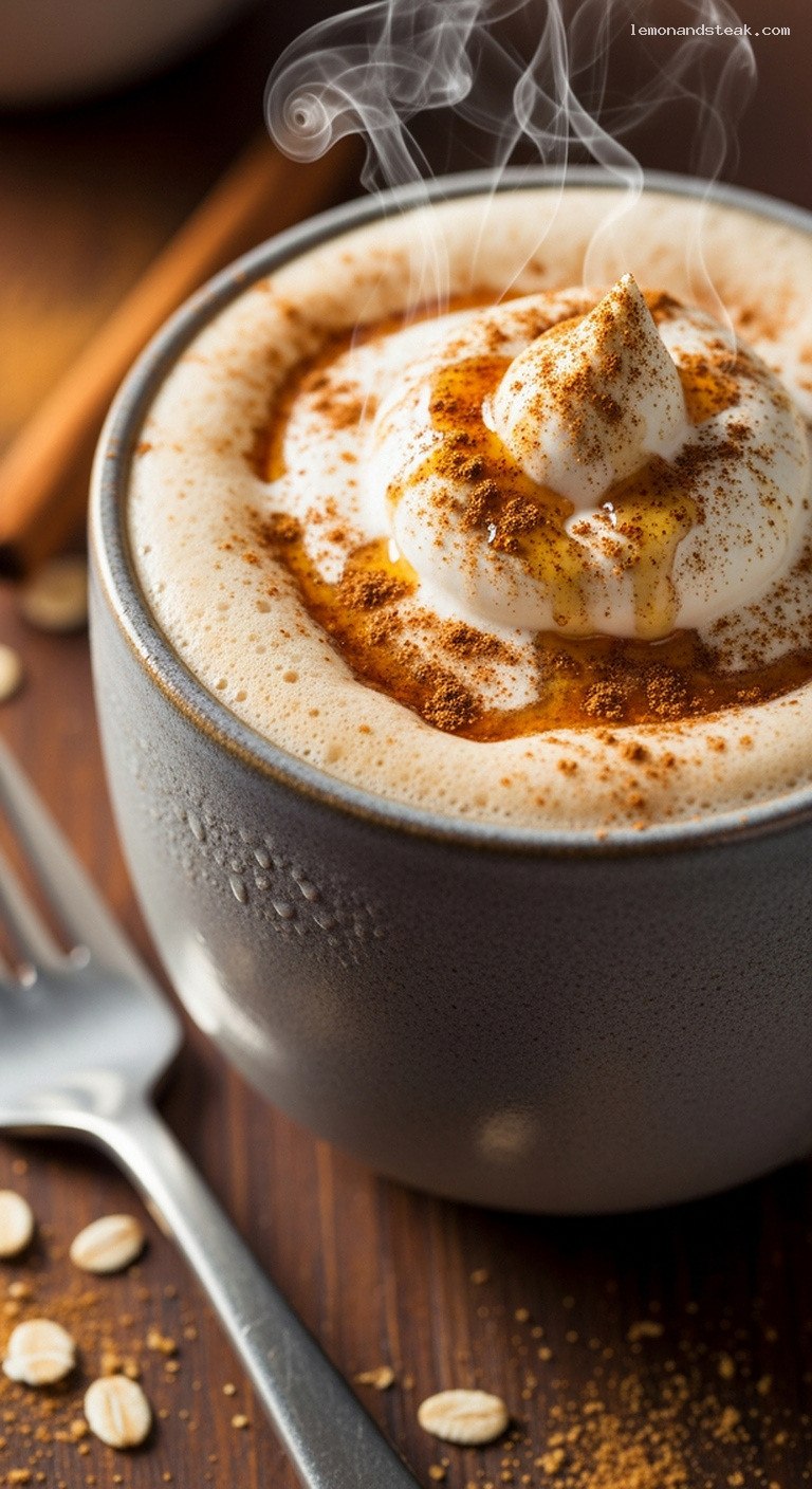 Cozy Maple Brown Sugar Oat Milk Steamer – Closeup