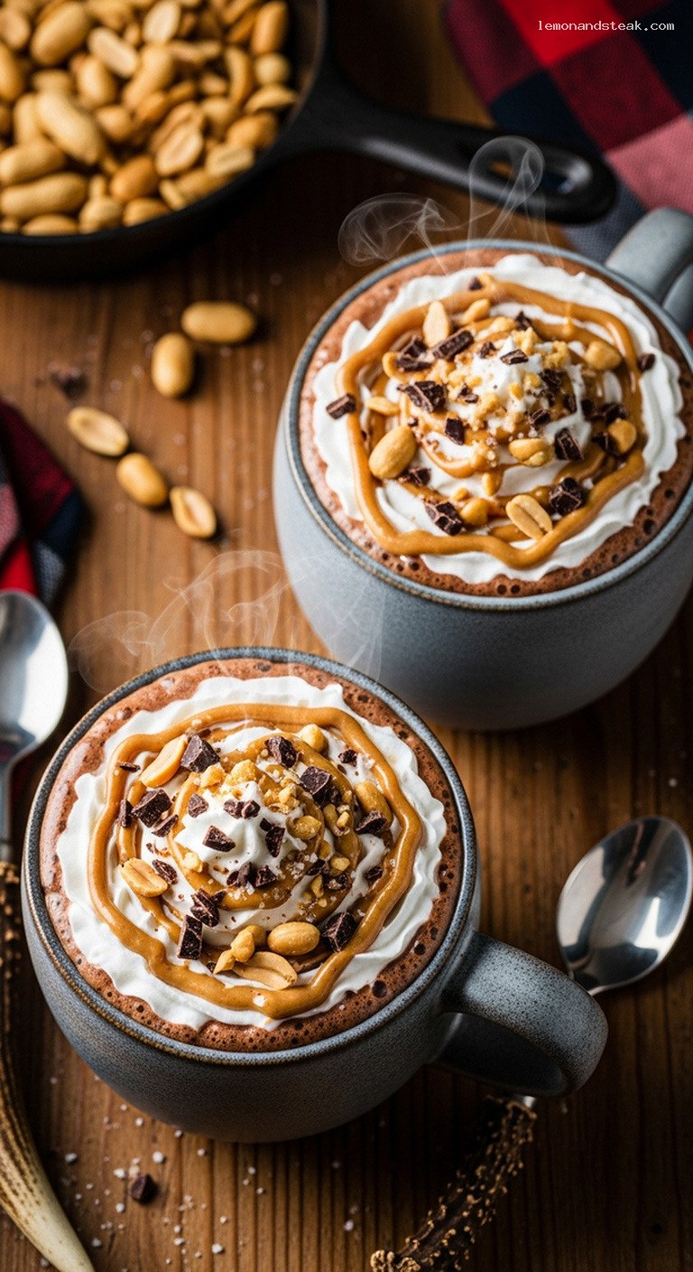 Cozy Peanut Butter Hot Chocolate With Sea Salt