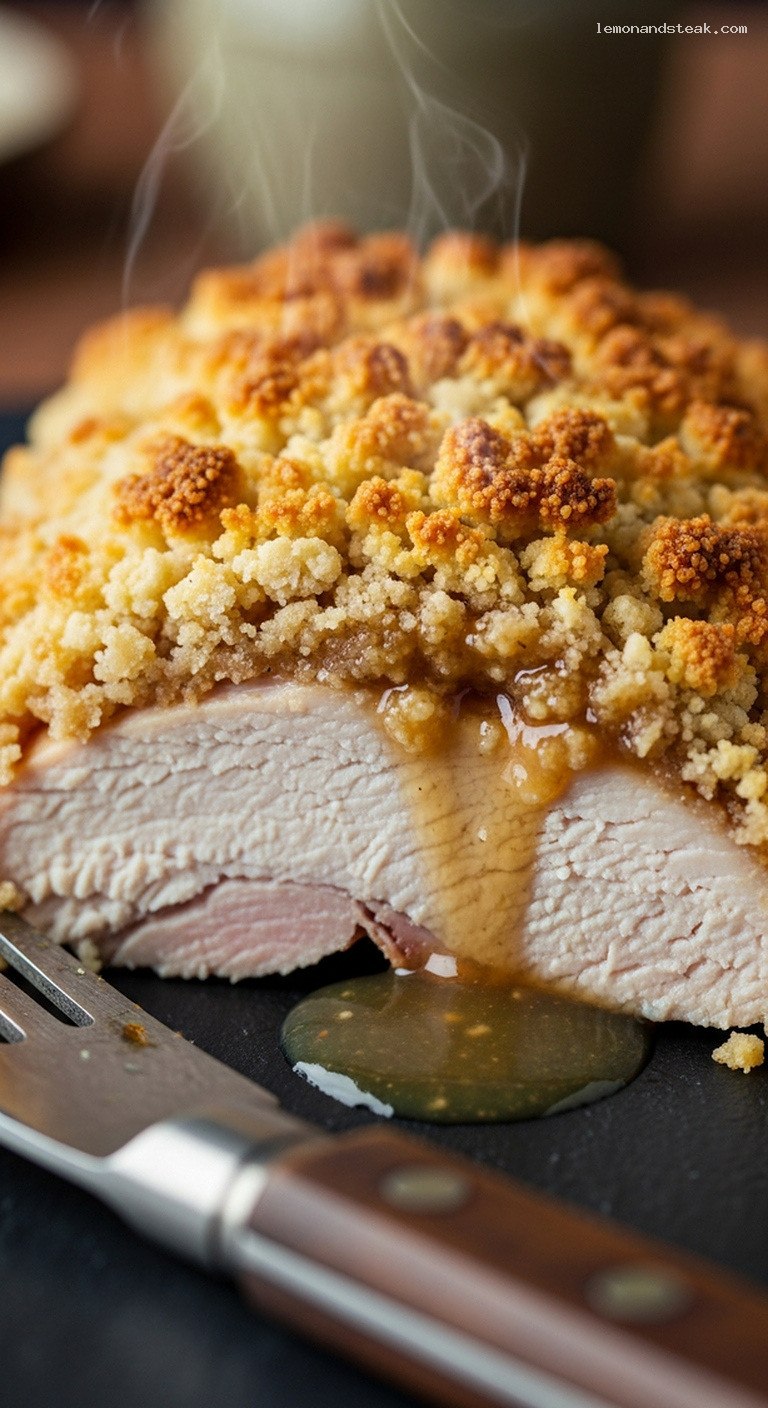 Cracker-Crusted Roast Turkey With Buttery Poultry Seasoning – Closeup
