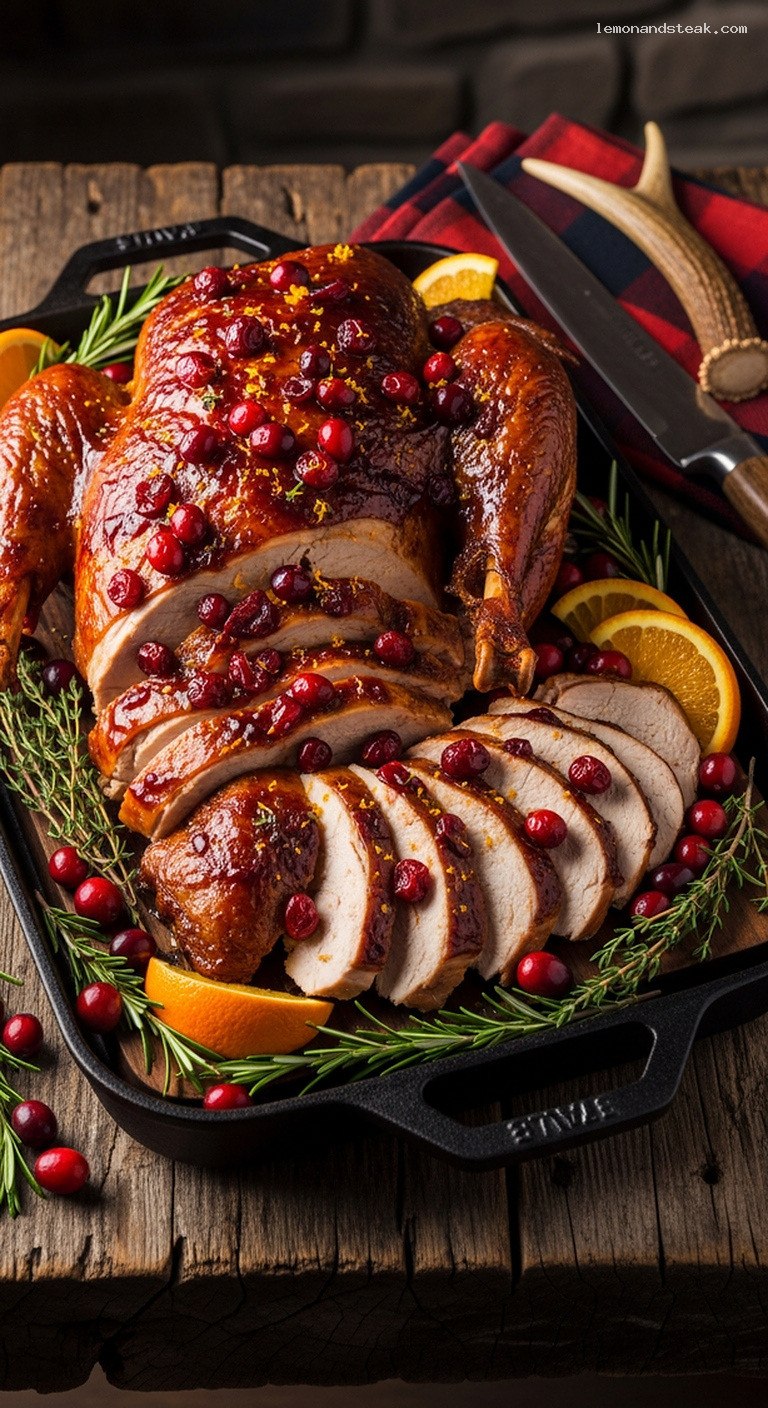Cranberry-Orange Butter-Basted Turkey with Tart-Sweet Glaze