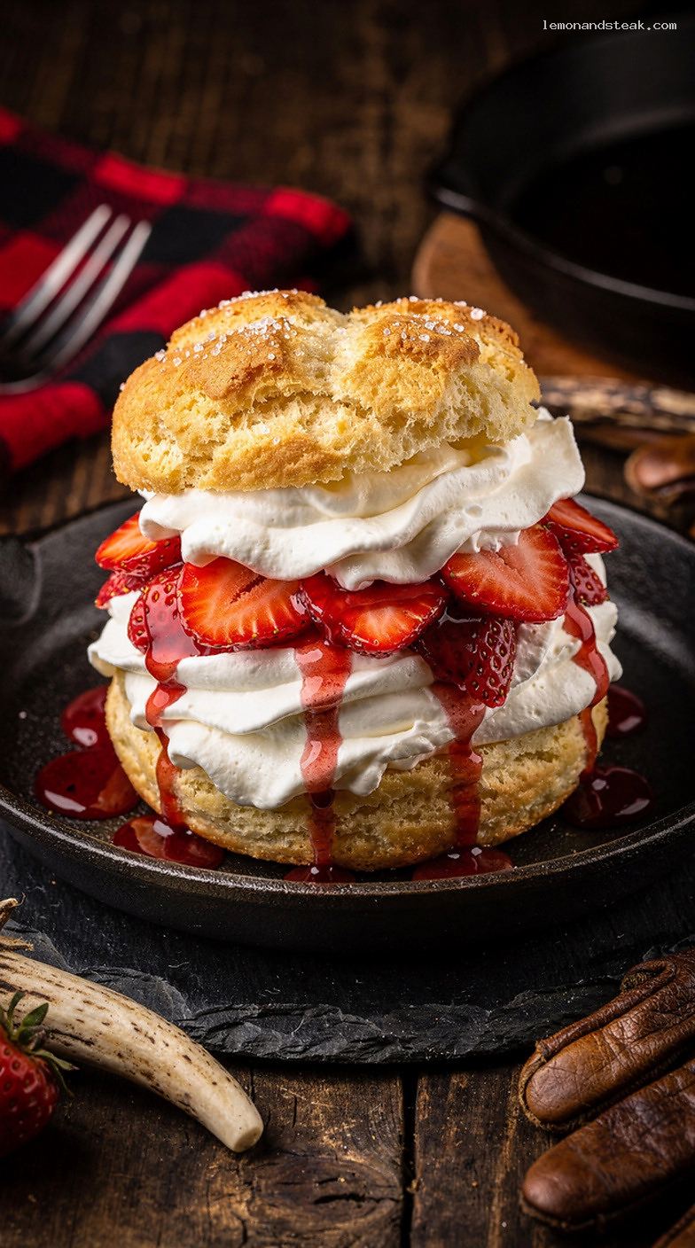 Cream Cheese Biscuit Shortcake With Strawberries and Whipped Cream