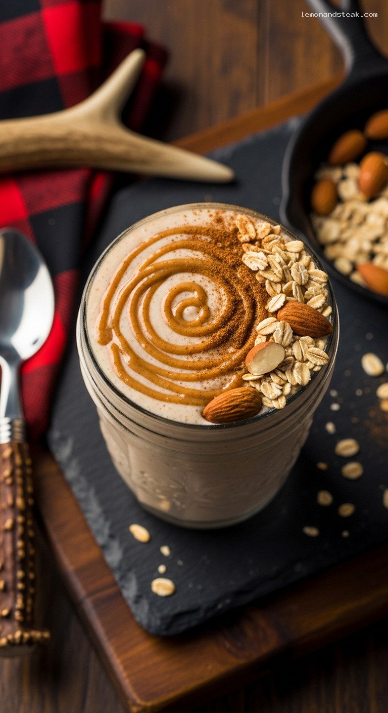 Creamy Almond Vanilla Protein Smoothie With Oats