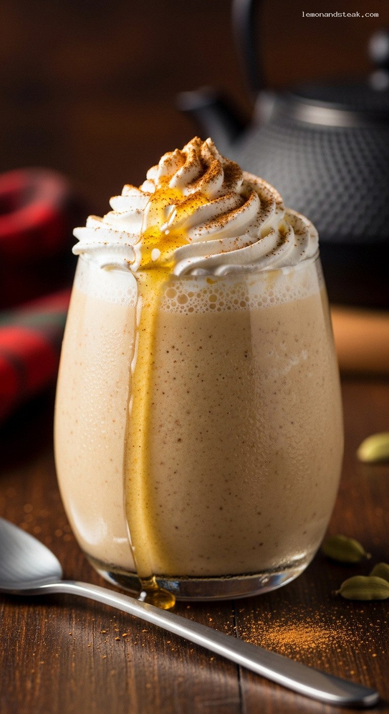 Creamy Chai-Spiced Banana Smoothie – Closeup