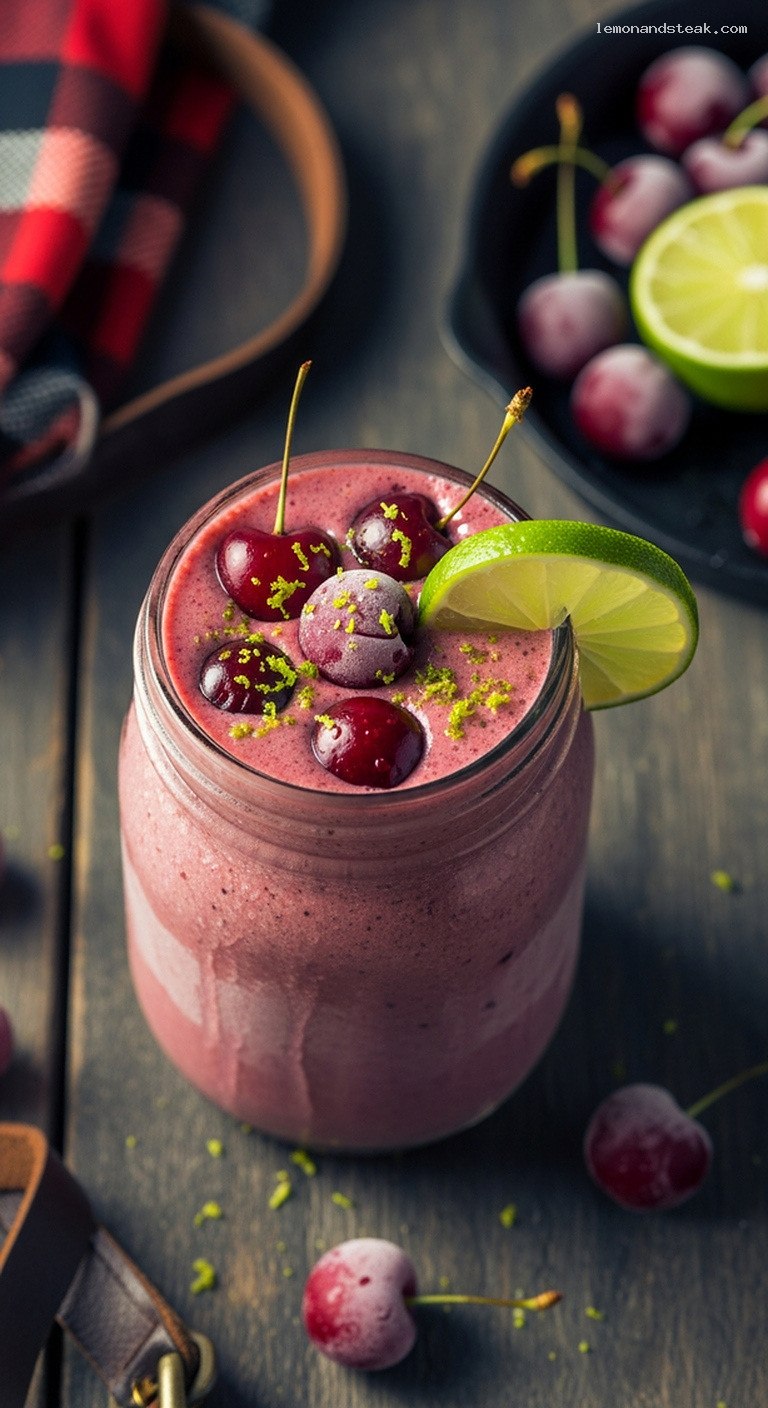 Creamy Cherry Lime Yogurt Smoothie