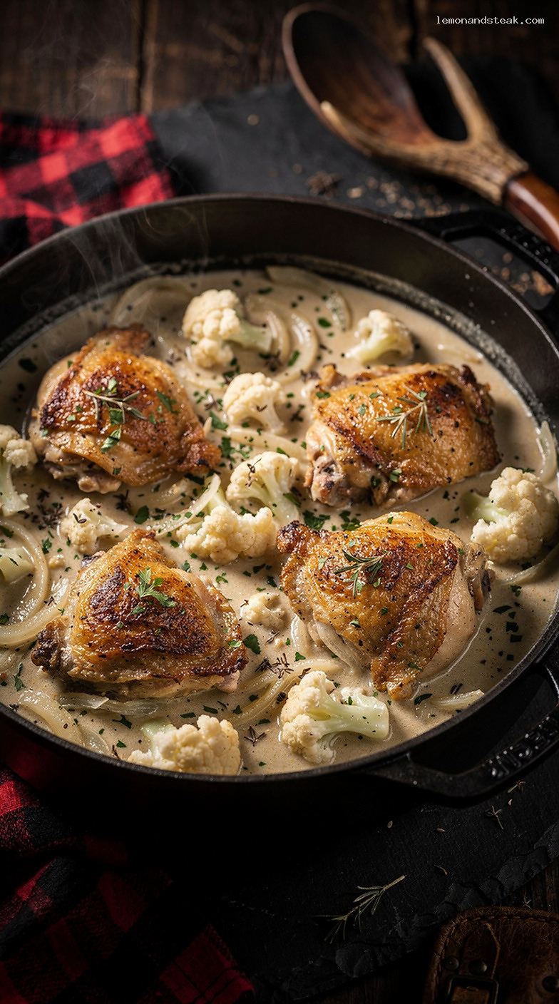 Creamy Chicken and Cauliflower Stew with Herbs
